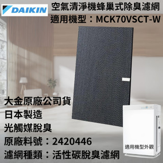 大金原廠公司貨 日本製 MCK70VSCT-W 蜂巢式濾網 大金濾網 大金清淨機濾網