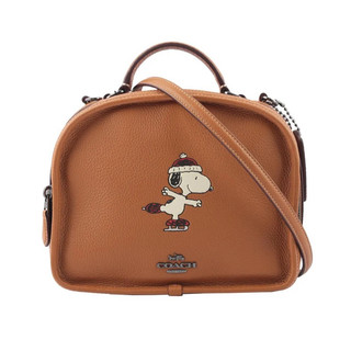 COACH X Peanuts 史努比聯名荔枝皮革便當包 (古銅色)