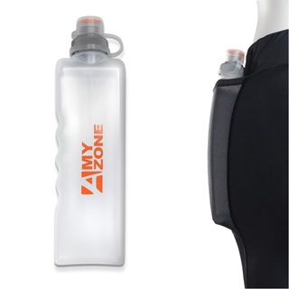 【A-myzone】出水量大升級 口袋壓力褲專用 路跑扁水壺/弧形水壺|3D弧線瓶身設計|吸嘴瓶口|加蓋設計|輕量化