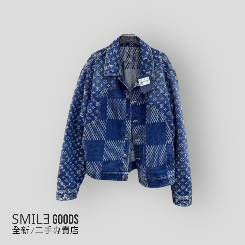 [SMILE] Louis Vuitton/路易威登x Nigo 聯名款 LV2系列 老花滿印拼接 牛仔外套 藏青藍