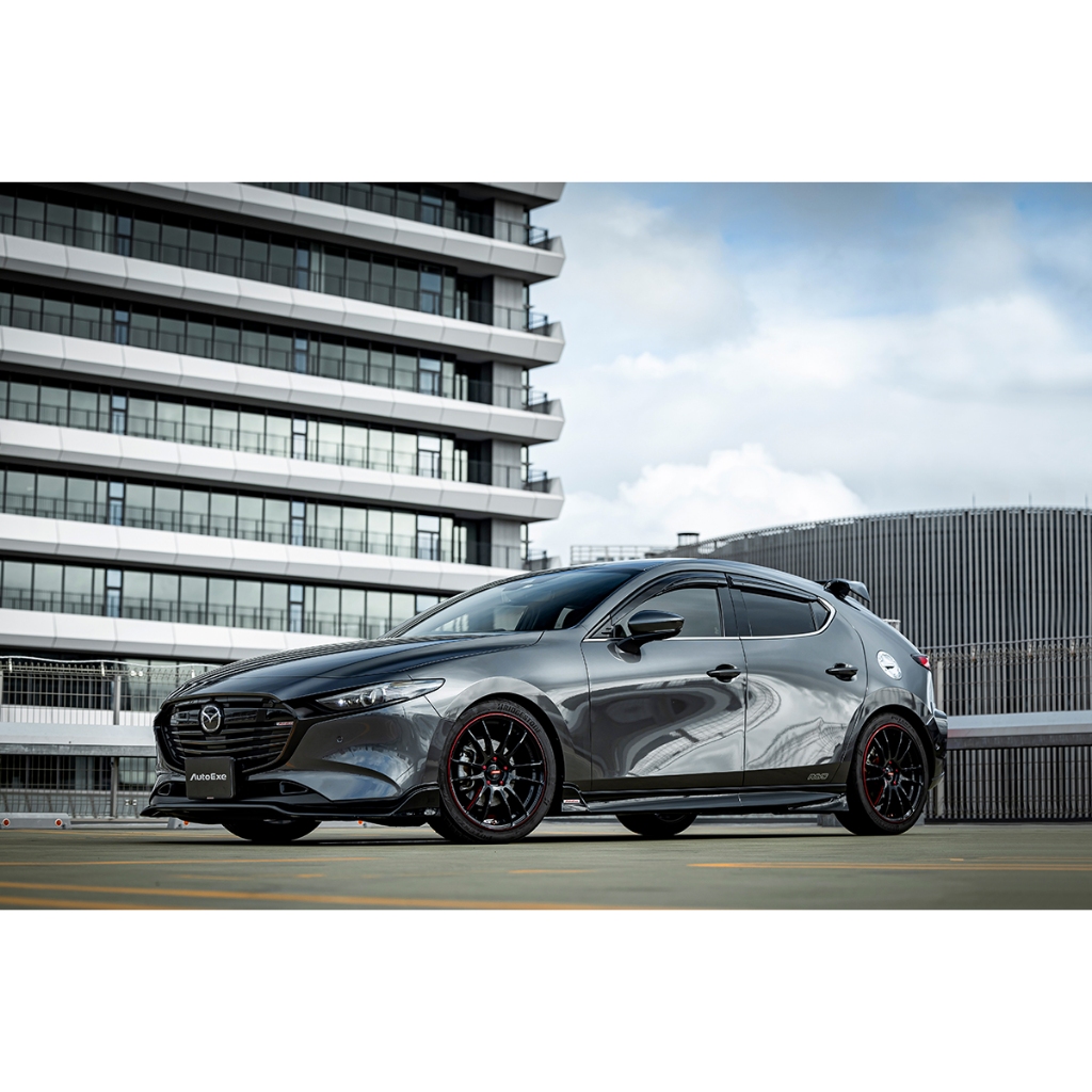 【明水自動車】 日本AUTOEXE MAZDA3 2019~ 前下巴 側裙 尾翼 後側罩 晴雨窗