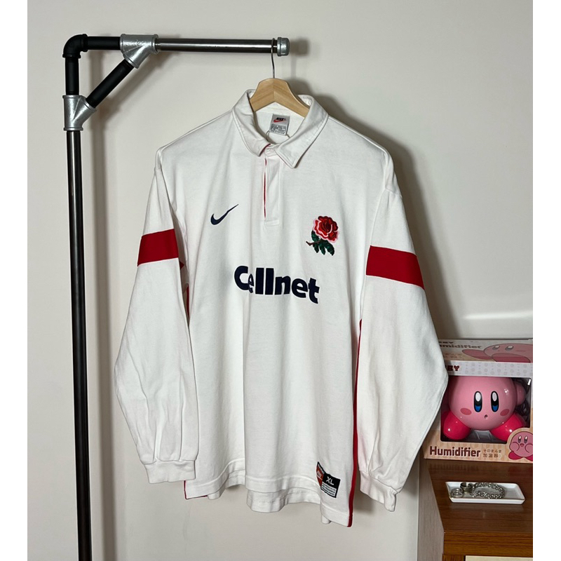 【龐滂古著】Nike 97-99英國隊 紅白 刺繡 polo衫 葡萄牙製 90s