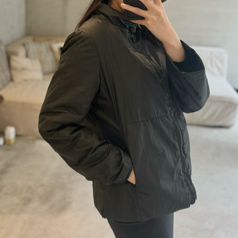 【EVE】 香港品牌 黑色羽絨輕薄機能高領防風外套 💛二手
