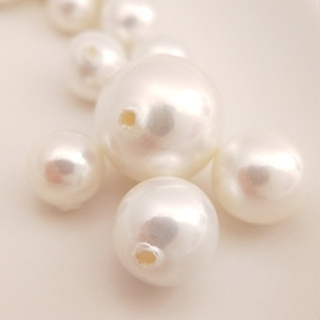 宏雲Hongyun-ala- 半孔貝珠 diy手工鑲嵌散珠天然貝殼鍍珍珠白圓珠自製耳釘飾品材料