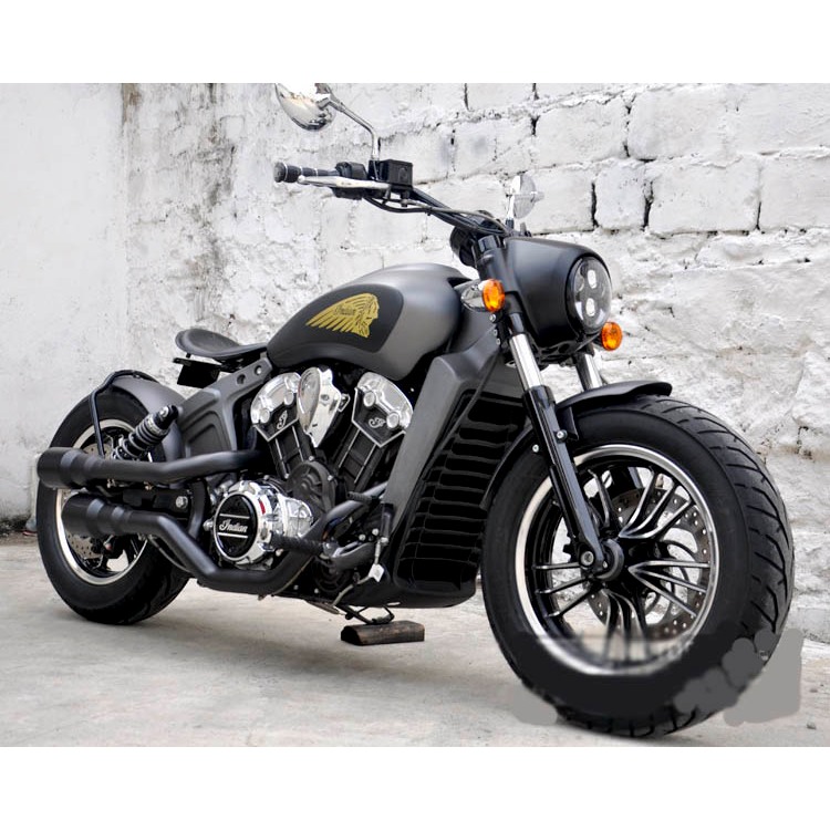 印第安黑馬整流罩 適用於 Indian scout bobber改裝豬頭罩 indian scout bobber