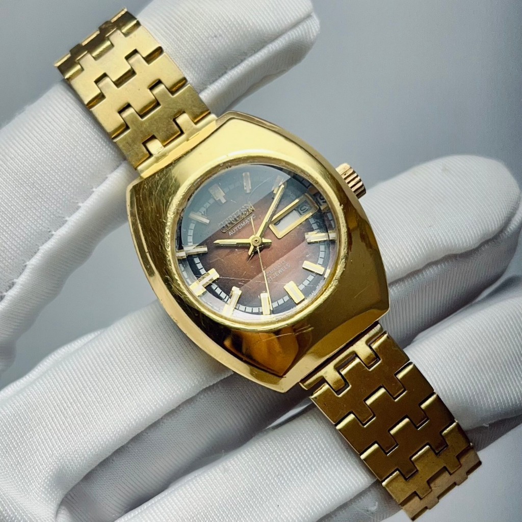 全新 瑕疵 CITIZEN 星辰 瑞士 SWISS 自動錶 早期老錶 古董錶 仕女錶 手錶 金色 復古 簡約