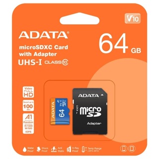 威剛 ADATA 64GB microSDXC TF A1 V10 R100MB/s 記憶卡 公司貨