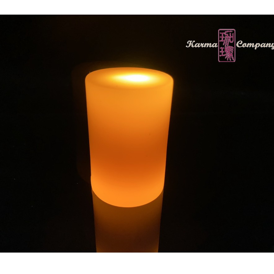 珈瑪-14小時LED蠟燭燈-中型*1粒(USB充電附電源線)-宗黃色LED純蠟蠟燭防水電子蠟燭燈供佛燈充電式蠟燭充電蠟燭