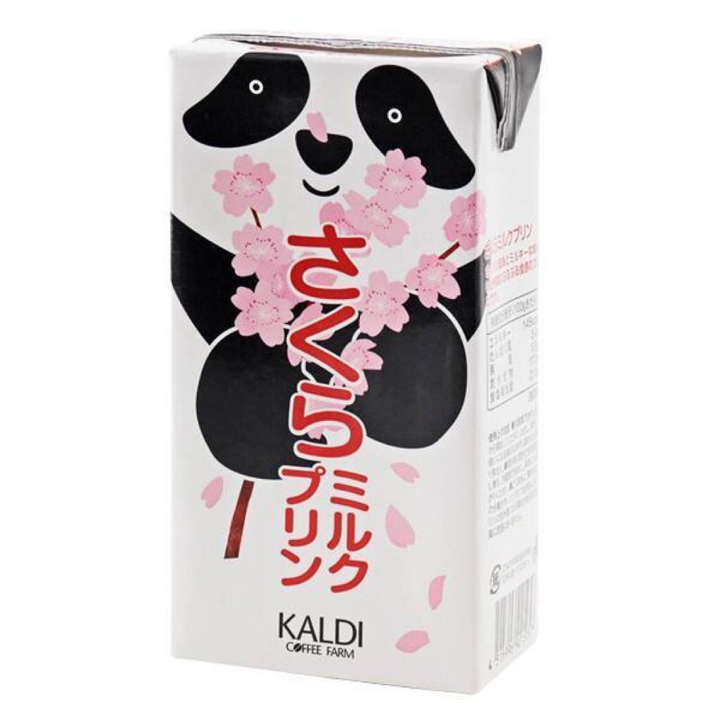 [少量現貨] 日本Kaldi季節限定熊貓櫻花牛奶布丁500ml