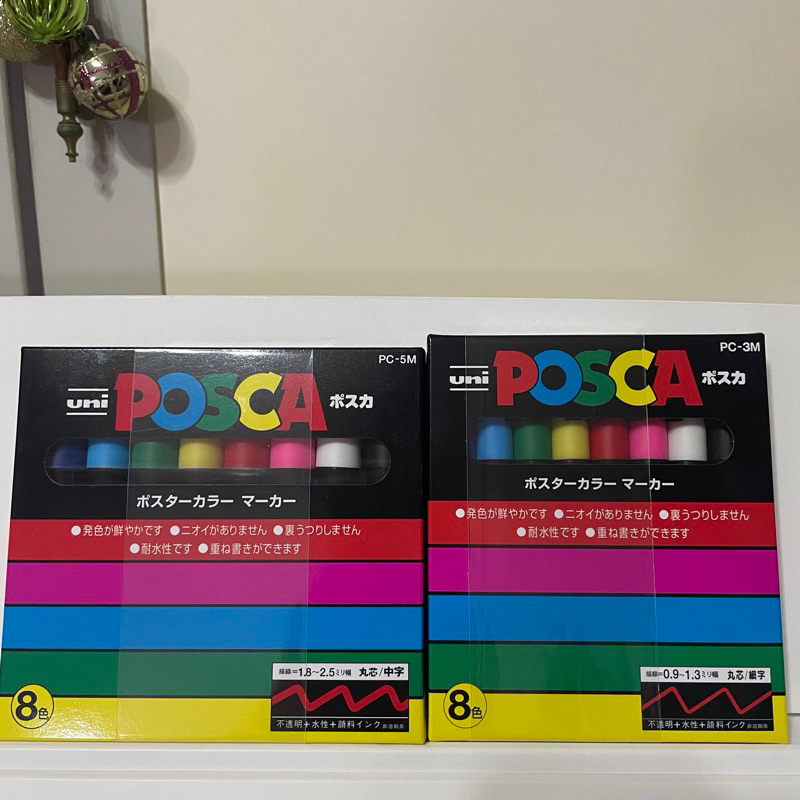 日本製 現貨開電子發票 🧾 uni 三菱 POSCA 麥克筆 螢光筆 8色組 細字/中字