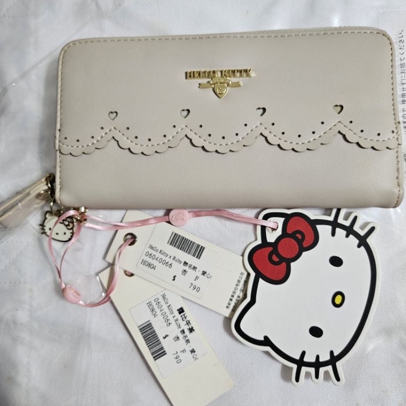 露比午茶 Hello Kitty x Ruby 聯名款 杏色 皮夾 原價790元 吊牌未拆 附防塵套 長夾 錢包