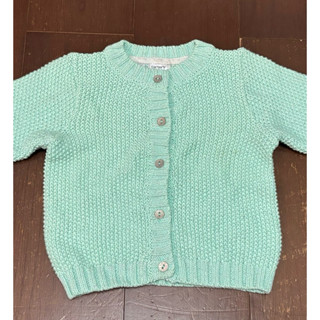 《全新 》carters 卡特 童裝 女童外套 薄荷綠金蔥粗針織 小外套 18M 75 Carter‘s
