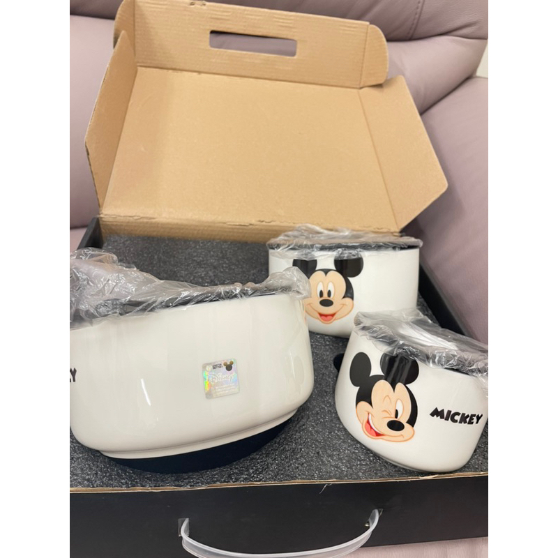 ［免運］正版迪士尼米奇陶瓷保鮮碗/保鮮盒禮盒含蓋
