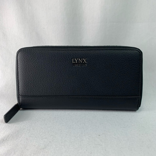 Lynx 美國山貓 暢銷男用 拉鍊長夾 LY15-1A5-99 黑色 頂級進口荔枝軟牛皮 柔軟綿密手感 $2600