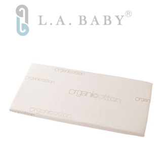 L.A. Baby 天然有機棉防水保潔墊床包 M號(120 x 60公分米白色)