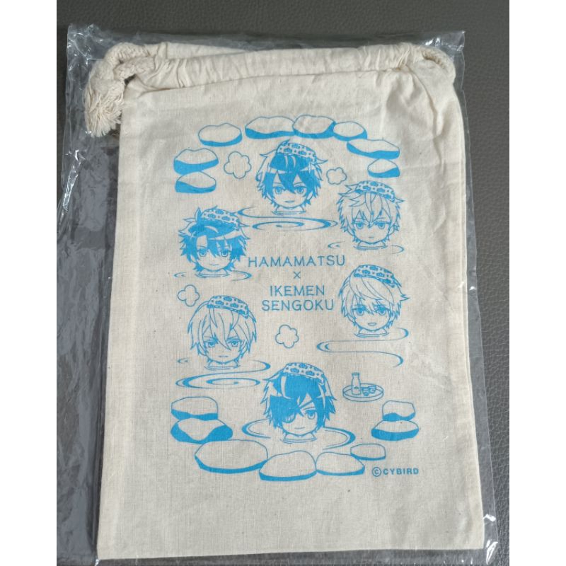 * 限定 日本 HAMAMATSU × IKEMEN SENGOKU 美男戰國 花時間的愛 造型 萬用 束口袋