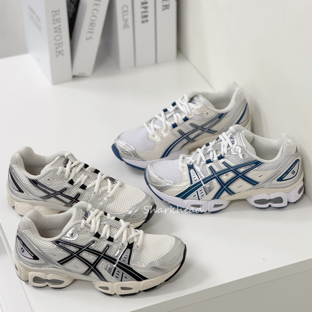 【Sharkhead】現貨 Asics GEL-NIMBUS 9 黑白 液態銀 銀 白銀 深藍 1201A424-105