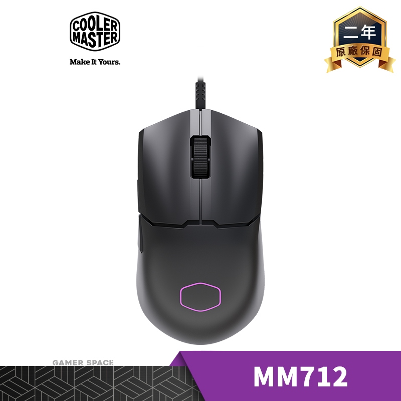 Cooler Master 酷碼 MM712 Wired 輕量化 電競滑鼠 消光黑 RGB 玩家空間