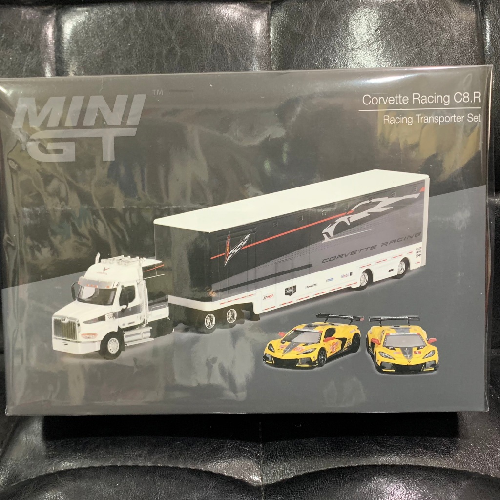 免運 附二款車 MINI GT 美國限定 Corvette C8  Racing 賽車 拖車 貨櫃車 674