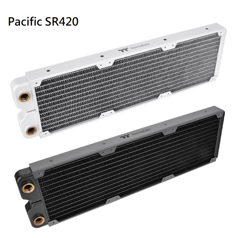 米特3C數位–Thermaltake 曜越 Pacific SR420 水冷銅冷排 厚度31mm鰭片密度17 黑/白