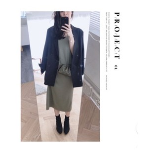 Lulu's lulus 針織背心 親膚 針織長版背心 咖啡色 長裙 背心裙 無袖長板背心