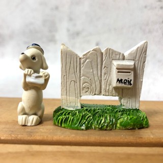 🌵福祥仙人掌🌵 盆栽裝飾 可愛送信狗狗柵欄2件組 3款 微景觀 多肉植物 園藝配件