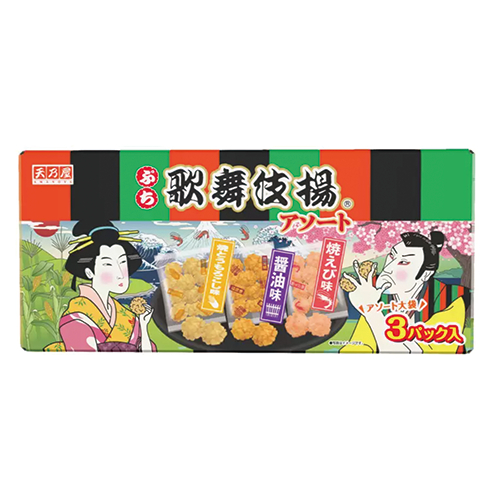 『日本好市多』歌舞伎米果 3種口味（烤玉米味 酱油味 烤蝦味）264g x 3包