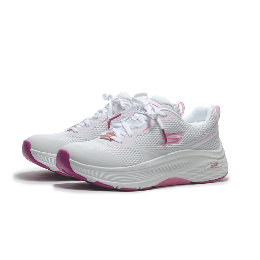 SKECHERS 慢跑鞋 GO RUN MAX CUSHIONING 白粉 寬楦 女 128928WWPK