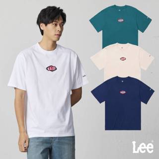 Lee HD LEE繡標寬鬆短袖T恤 男 深藍 綠色 卡其 白色 LB402030