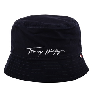 TOMMY HILFIGER-草寫字母LOGO中性漁夫帽(海軍藍)S~M