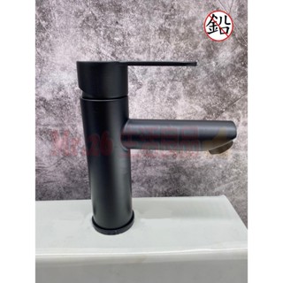 【Mr.26生活良品】 不鏽鋼霧黑單孔冷熱面盆龍頭組 全配 檯面水龍頭 浴室水龍頭 面盆 臉盆 公共場所水龍頭