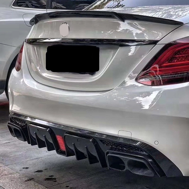 【亞諾車酷】Benz W205 S205 15+ BRABUS 碳纖維 後下巴 尾飾管