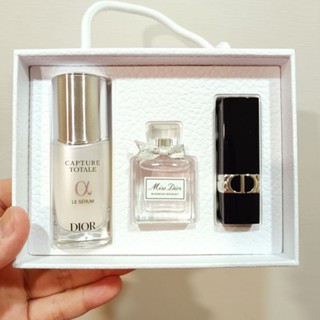 【全新買就送小禮】DIOR 迪奧 經典淡香水入門禮盒(逆時能量精華+花漾迪奧淡香水+ 藍星唇膏＃999)情人節禮物便宜賣