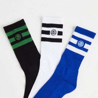 【WUMING_SPORT】現貨 STUSSY SS Link Stripe 條紋 電繡 長襪 休閒襪 運動襪