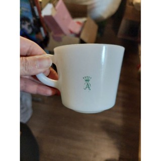 Vintage 老件老物TULIP TABLEWARE BY J.H 牛奶玻璃厚實乳白咖啡杯