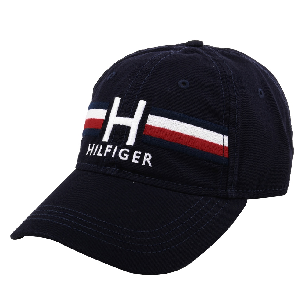 TOMMY HILFIGER- 繡線H字母logo棒球帽(海軍藍)