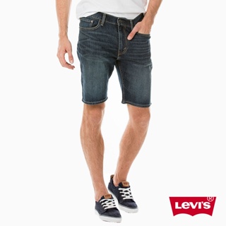 Levis 男款 505 牛仔短褲 標準直筒 涼感丹寧 深藍水洗 34505-0143