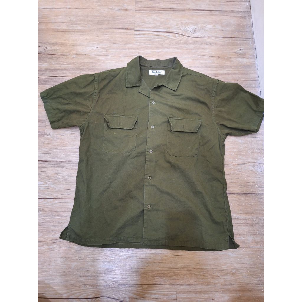 Barbour 短袖襯衫/38號/橄欖綠色