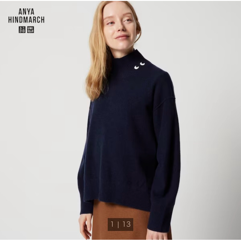 （日本帶回）現貨 Uniqlo Anya Hindmarch 羊絨高領毛衣 468869