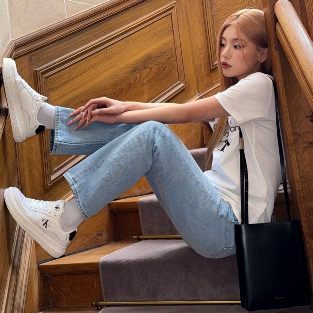 韓國代購🇰🇷 ITZY同款 CK Calvin Klein Jeans 運動鞋 小白鞋  黑白 後底 增高  男女