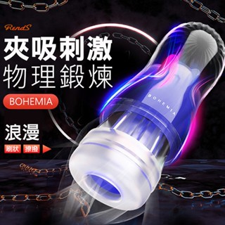 ㊣送290ml潤滑液㊣RENDS波西米亞深喉刺激款(藍色-浪漫Pro)鍛鍊透明飛機杯自慰杯 男用自慰套自慰器情趣用品