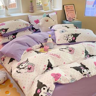【限時折扣】純棉 單人 雙人 加大 庫洛米 卡通 可愛 大耳狗 kitty 三麗鷗 美樂蒂 床罩 床包 四件組 床單