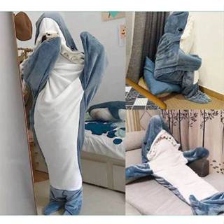 鯊魚造型法蘭絨居家睡袋 超級大~190cm