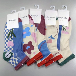 【Wonderland】法式復古風100%純棉日系短襪(5雙)