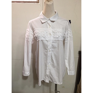網路品牌OB嚴選-I.MODA~白色蕾絲襯衫