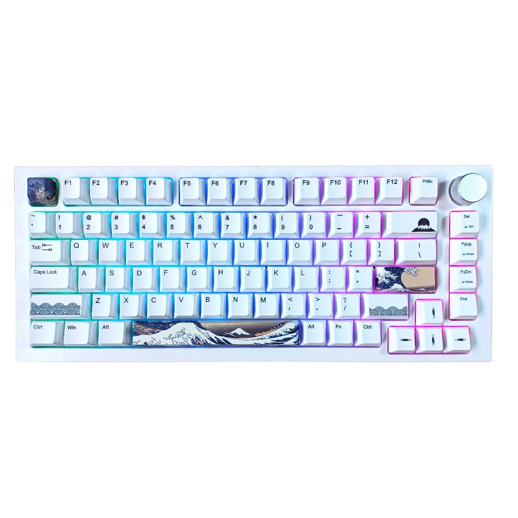 KBParadise V75 RGB 巨浪 75%機械式鍵盤 白色款 中文 英文