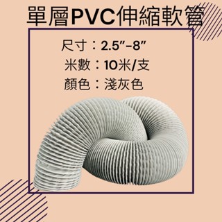 【臺灣現貨】2.5"~8" PVC軟管 PVC風管 排風管 通風管 空調排風管 空調配件 下單前，請詳閱內文