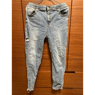 正韓 NEW STYLE 腰圍 鬆緊 伸縮 彈性 窄管 修身 造型 牛仔褲 尺寸XL