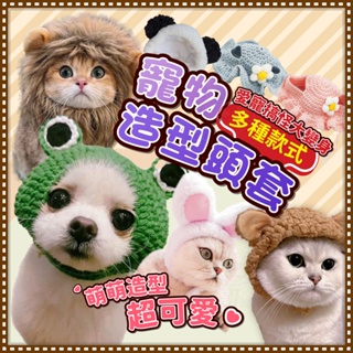 【台灣現貨免運🚚】寵物造型頭套 寵物變裝頭套 寵物絨毛頭套 貓頭飾 狗頭飾 寵物絨毛頭套 貓頭套 狗頭套 熊貓 獅子