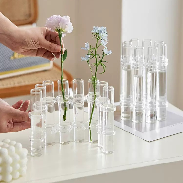 北歐風格造型玻璃花瓶/造型玻璃瓶/造型花瓶/居家裝飾/水杯花瓶/透明水瓶/玻璃瓶/透明花瓶/造型花器/試管花器/皮包花器